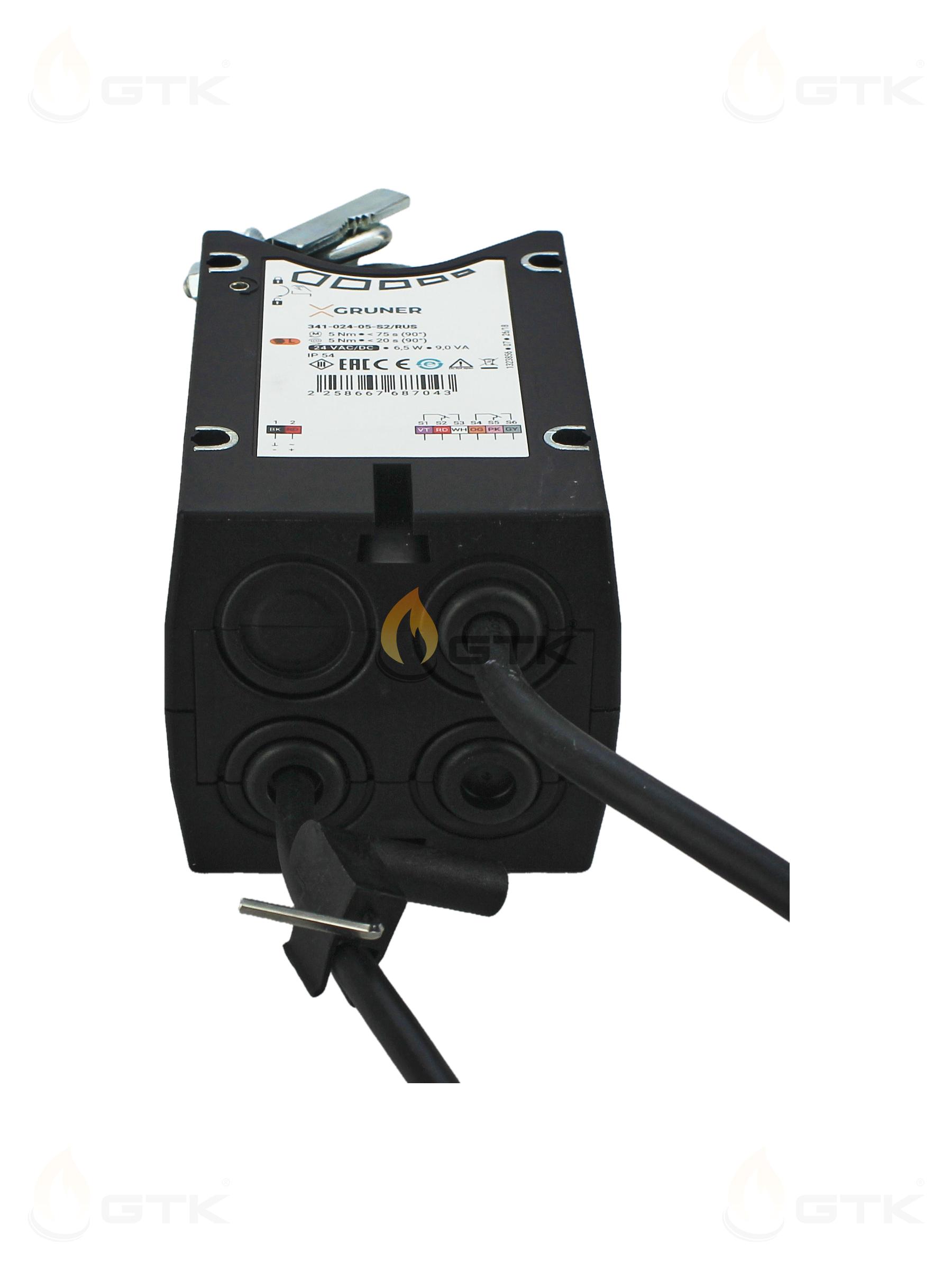 Электропривод Gruner с возвратной пружиной 5Нм AC/DC 24В IP54, 341-024-05-S2/RUS