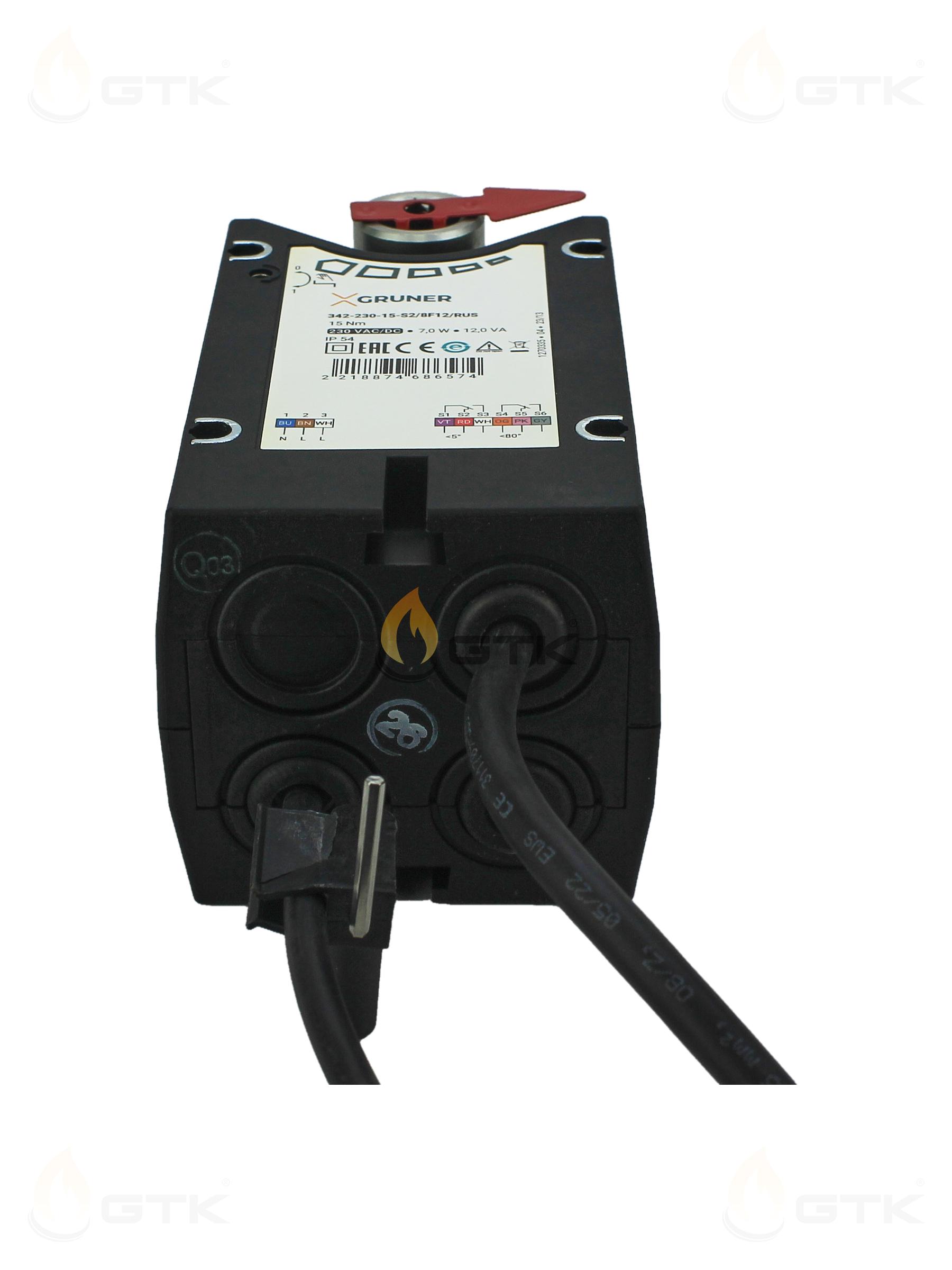 Электропривод Gruner 15Нм 230В IP54, 342-230-15-S2/8F12