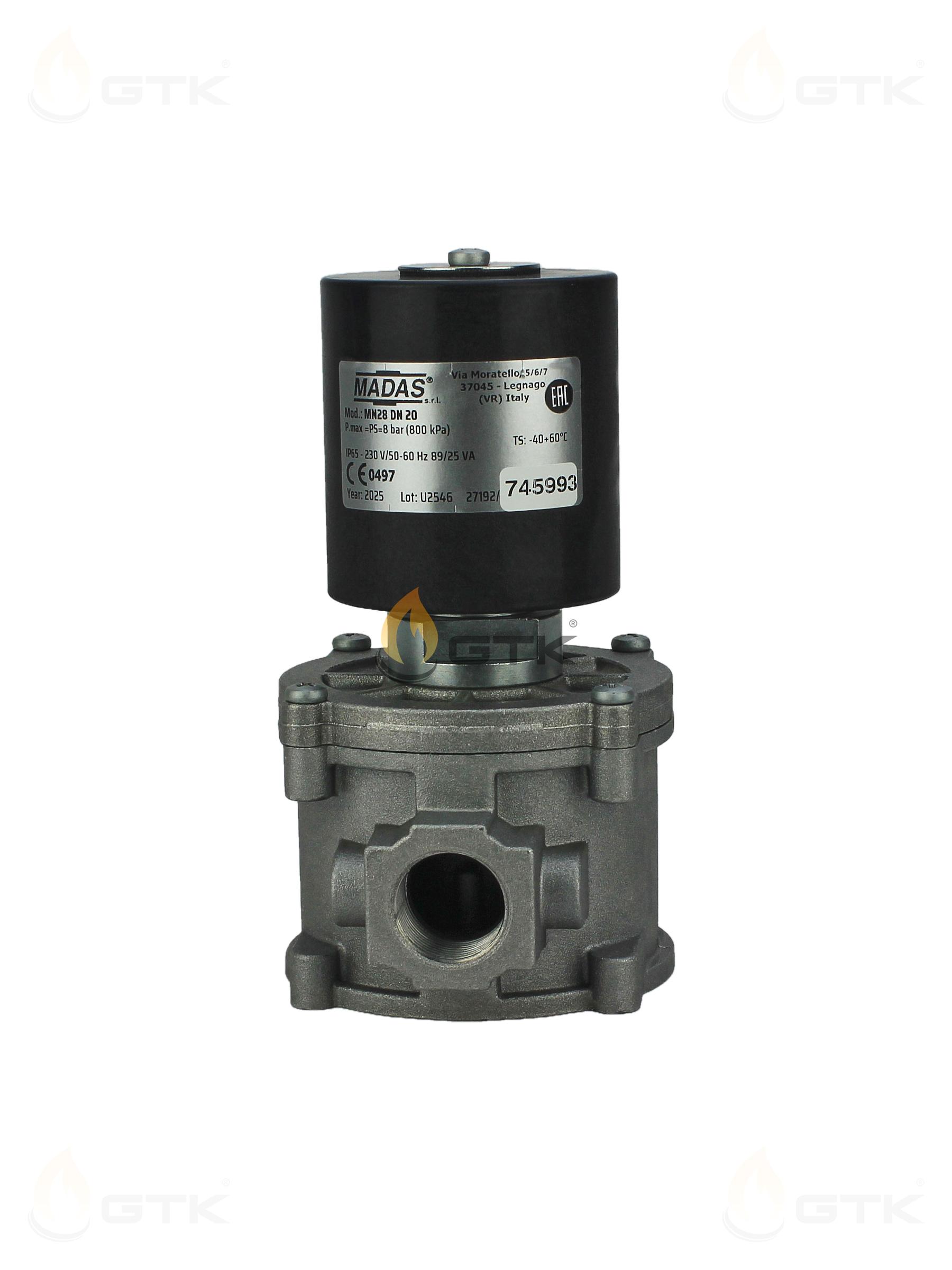 Жидкотопливный электромагнитный клапан Madas MN28 DN 20 230В IP65, AN03 008