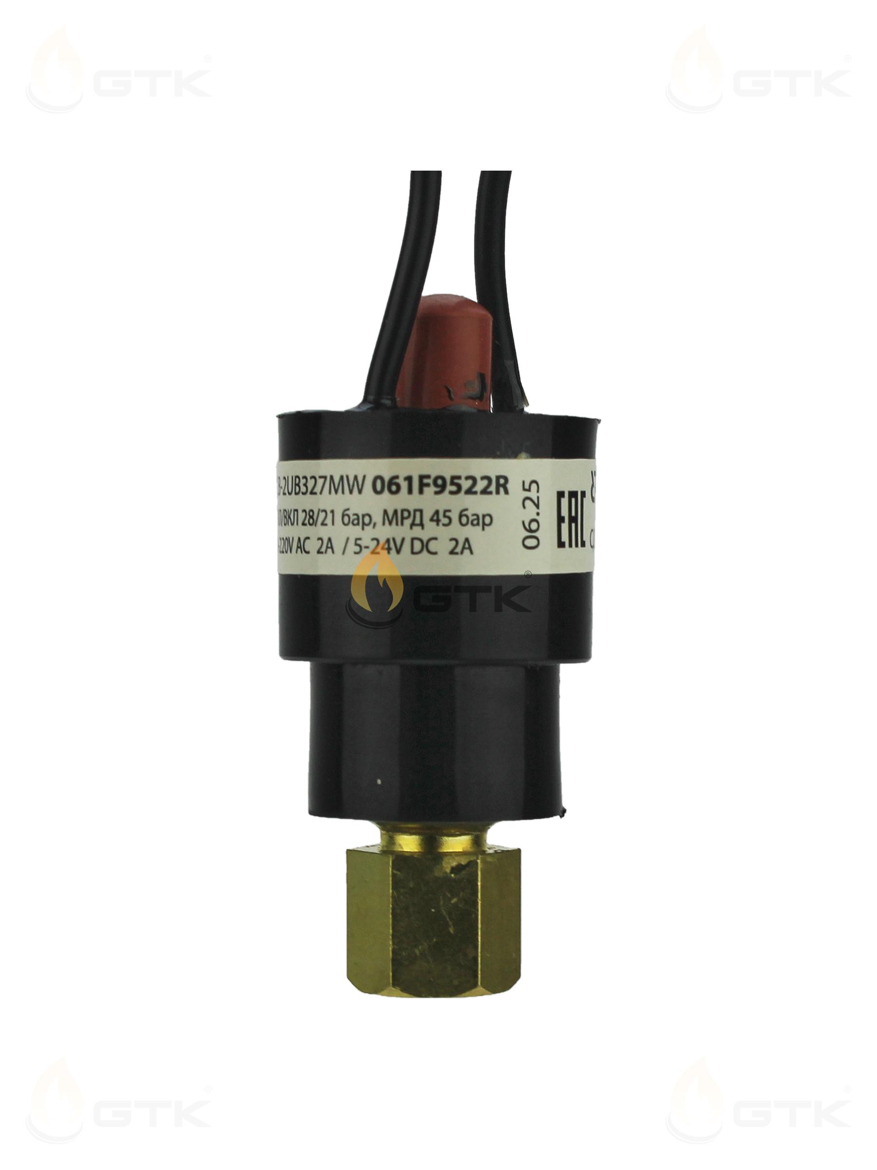 Реле давления картриджное Ридан ACB-2UB327MW 21-28 бар погр.1.0 1/4 (гайка) SPST-NC, 061F9522R