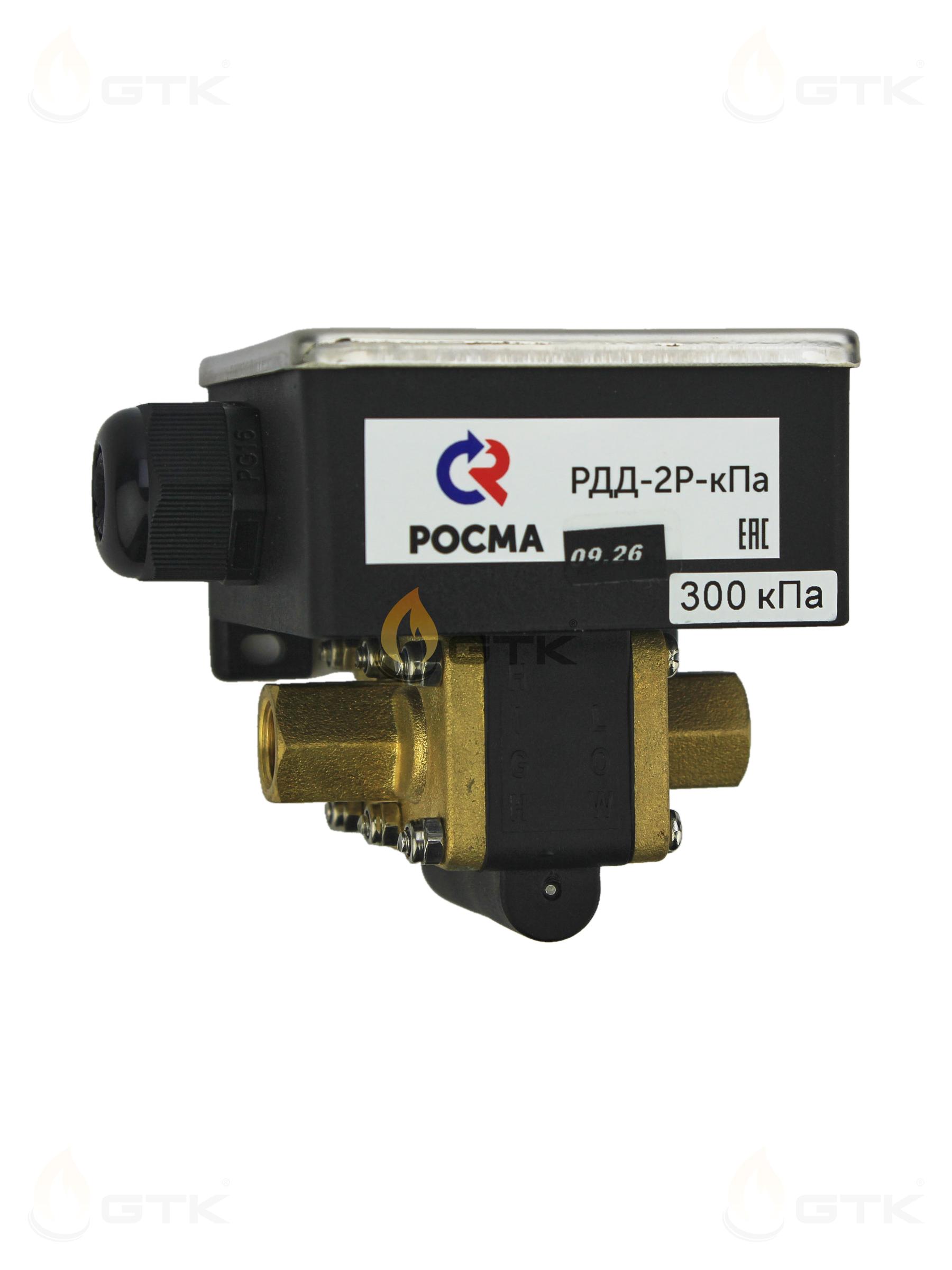 Реле дифференциального давления Росма РДД-2Р 20-300 кПа дифф. 13-17 кПа G1/4 (ВР) IP54, 00000036134