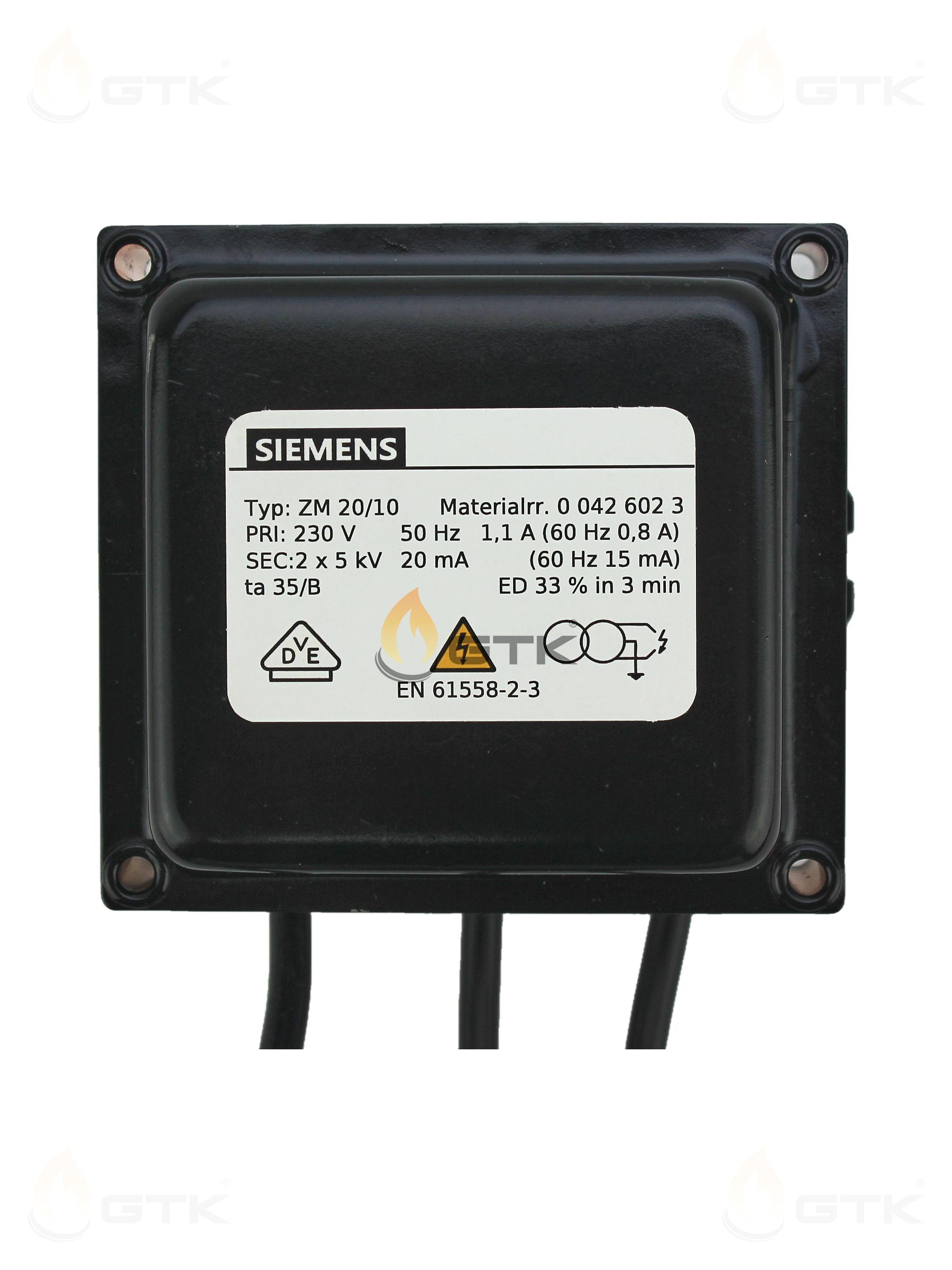 Трансформатор розжига Siemens ZM 20/10, 00426023