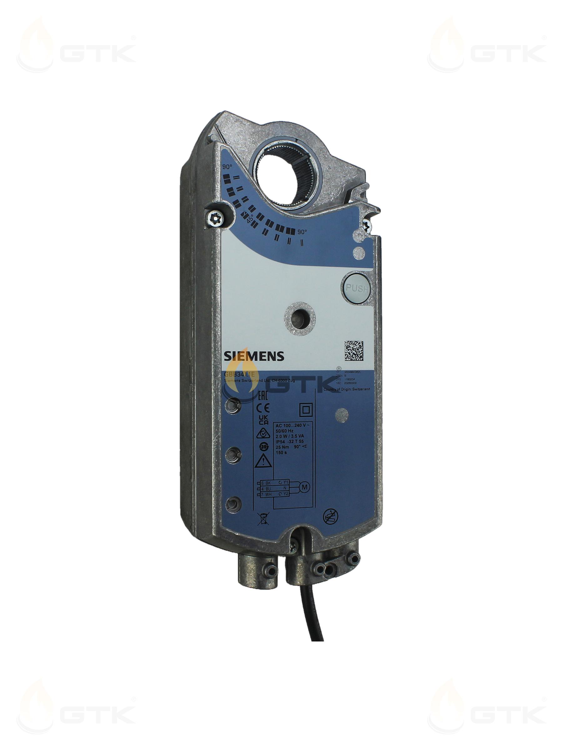 Привод воздушной заслонки Siemens GBB341.1E 25Нм 100-240В 150сек, S55499-D820