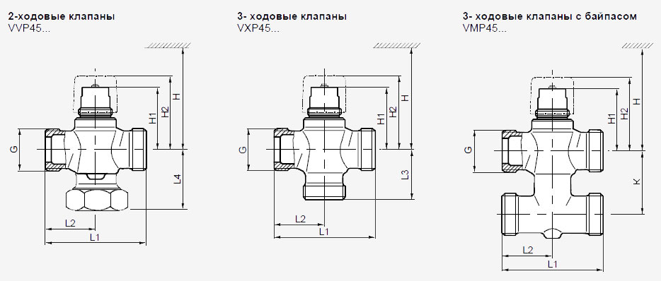 Схемы для Клапан седельный 3-ходовой, внешняя резьба Siemens VXP45.32-16 | BPZ:VXP45.32-16