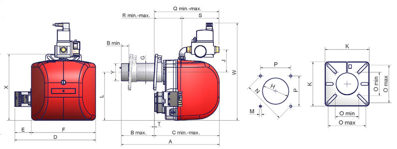 Схемы для Газовая горелка C.I.B. UNIGAS NG 90 - M-.AB.L.RU.A.0.15