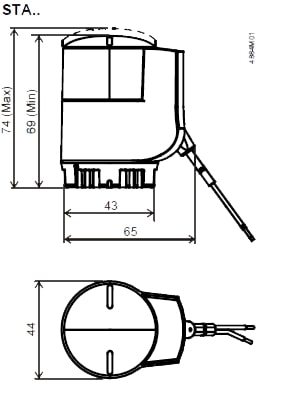 Схемы для Электротермический привод Siemens STA63 S55174-A104 | S55174-A104